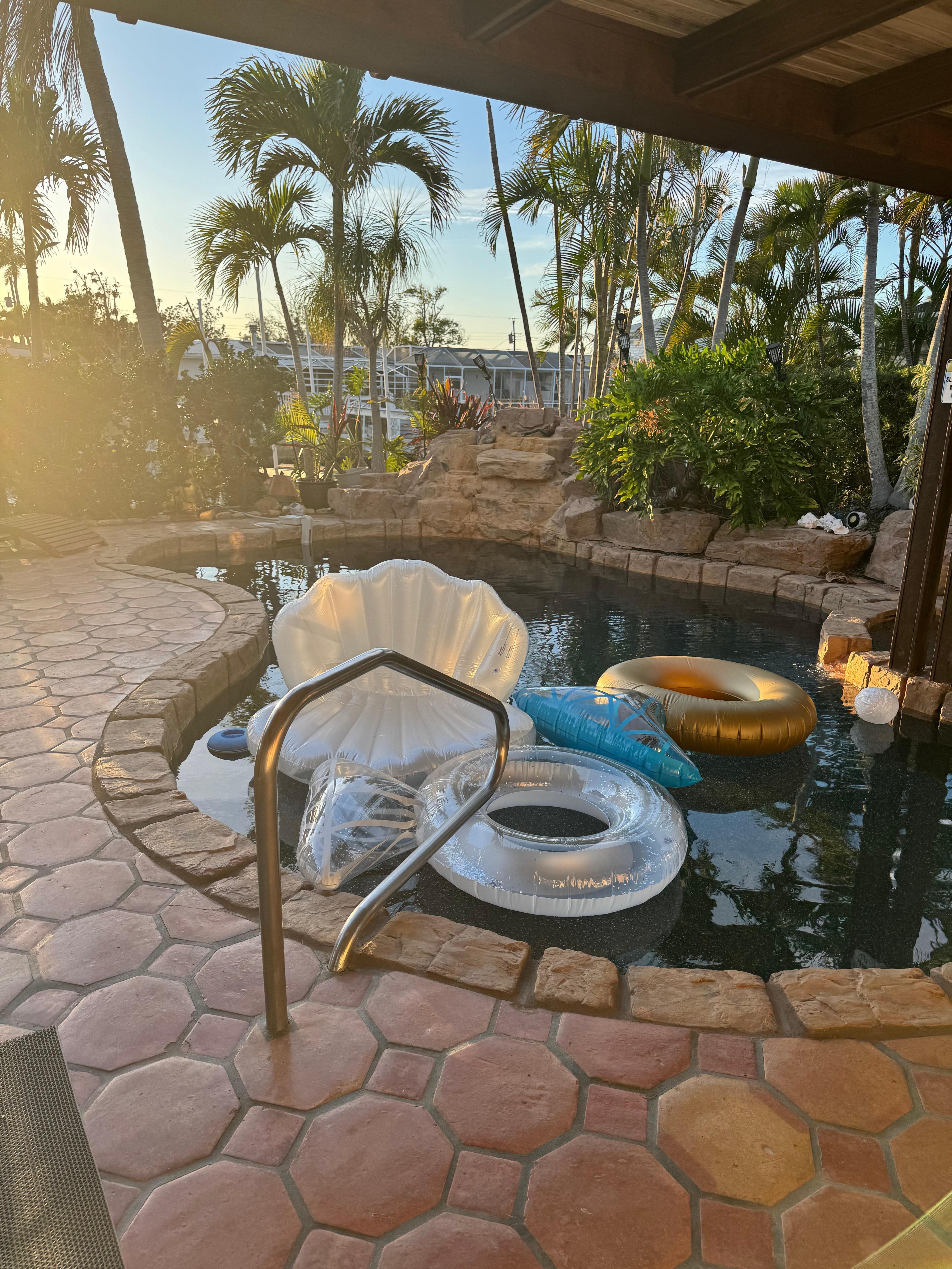 Partial pool view Back patio