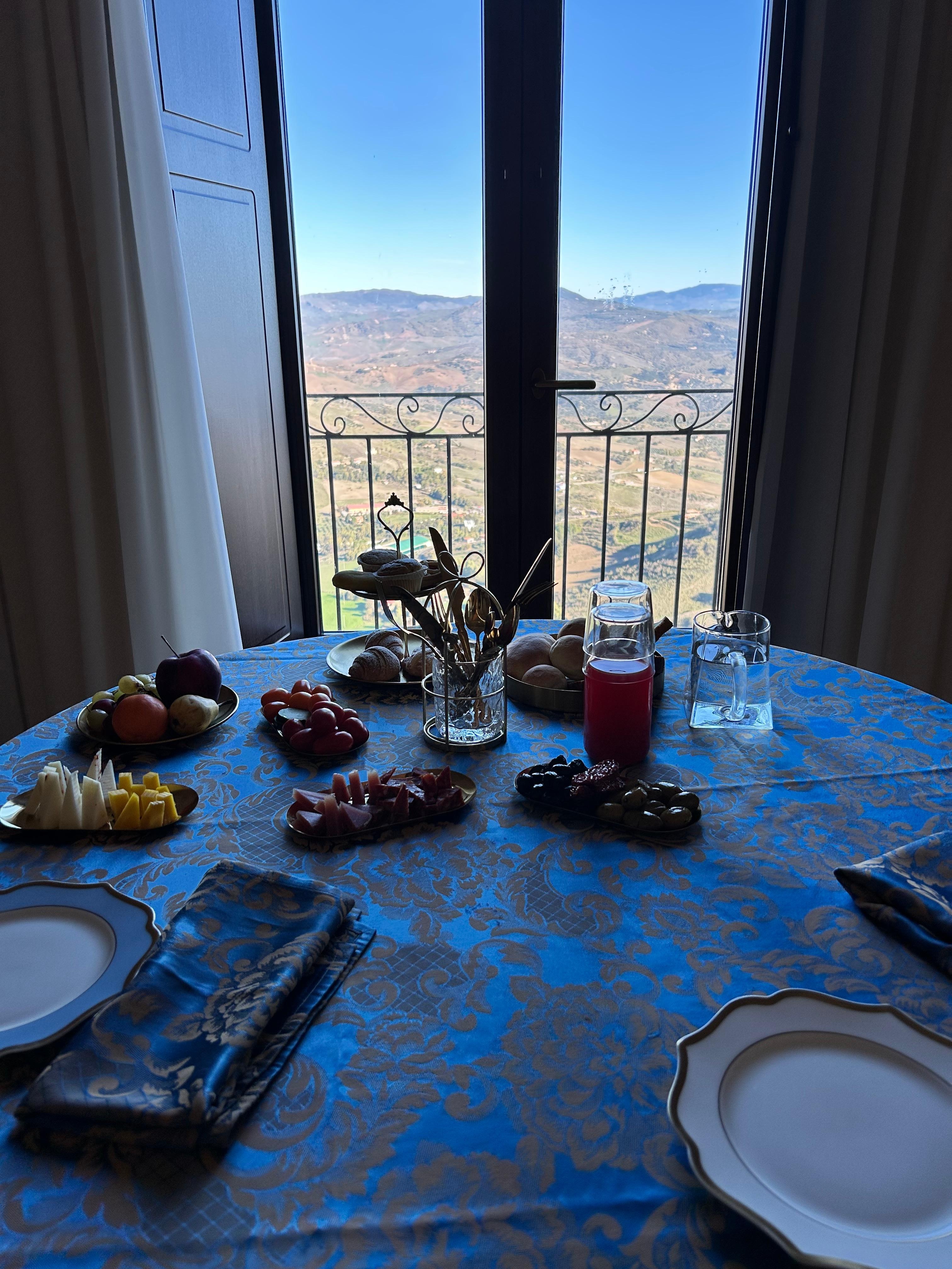 Breakfast in our room with a view