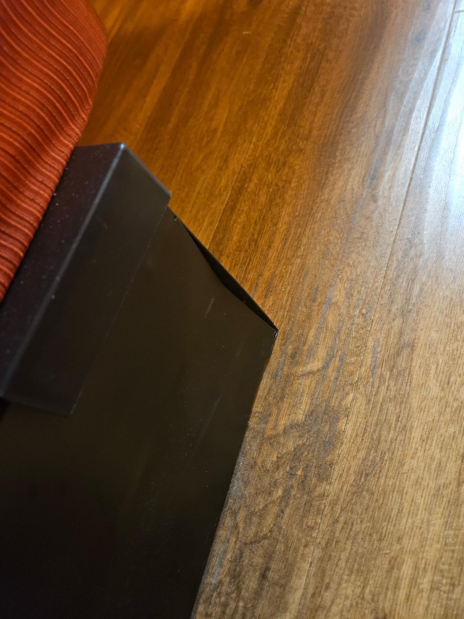 Metal bed frame that’s bent and sticking out making it a hazard and cut my husbands toe.