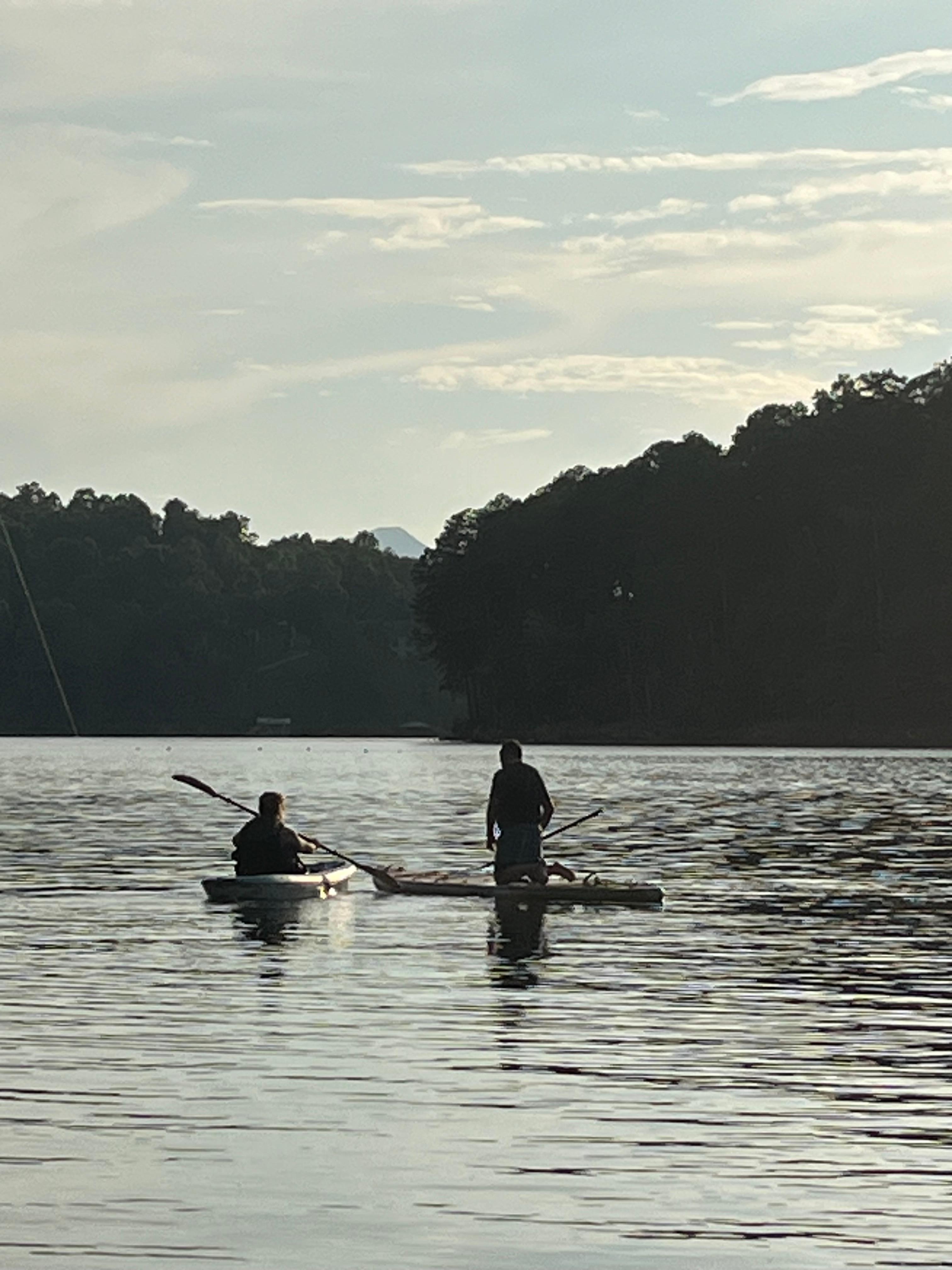 Community access point with kayaks and paddle board
