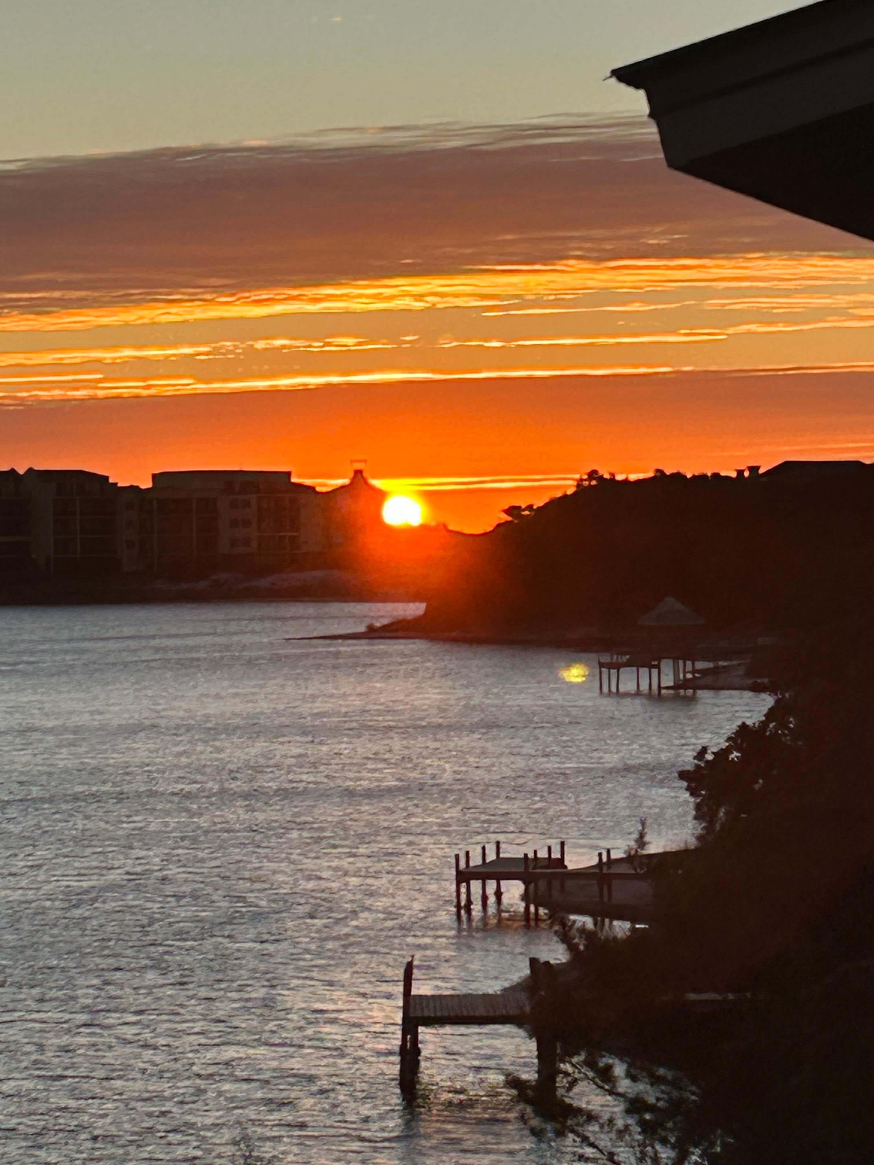 Sunrise from the deck of One Fish Two Fish