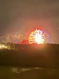 View of SDC fireworks and drone show from condo.