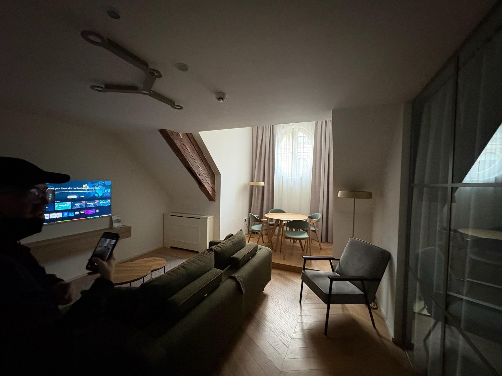 Immediately inside room