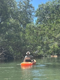 Kayaking up the river in the Preserve with Gabriella.