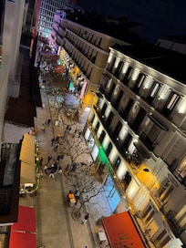 View from our room to the pedestrian street with numerous restaurants of all kinds