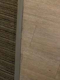 Crud along seams between tile and carpet