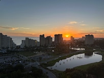 Beautiful sunset as seen from the balcony looking over Sandestin Resort.