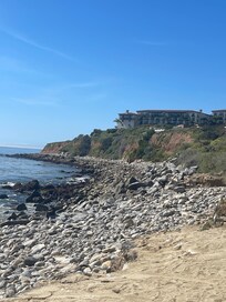 View of resort from cove