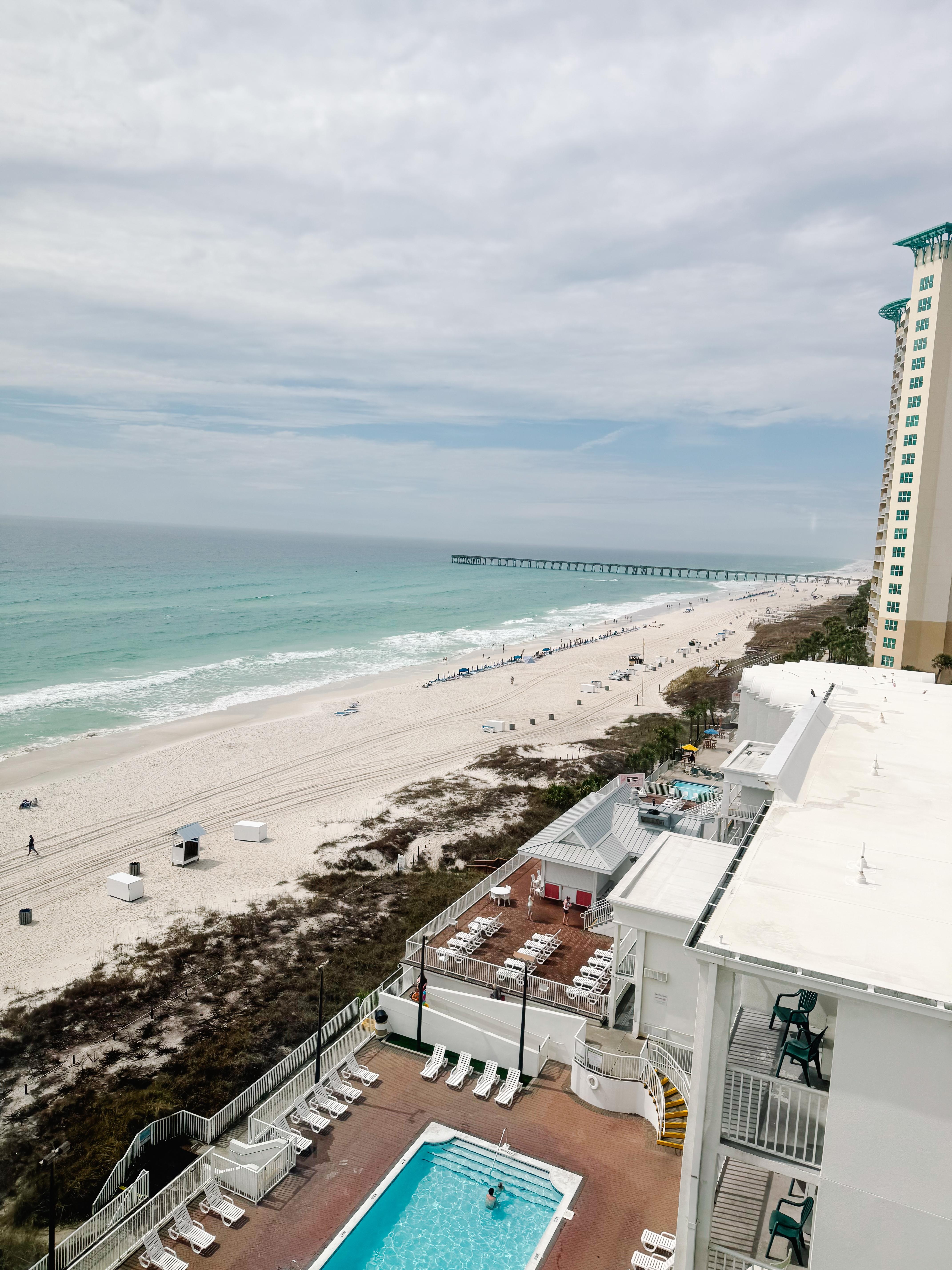 Corner, oceanfront suite. The view was  much more expansive than shown.