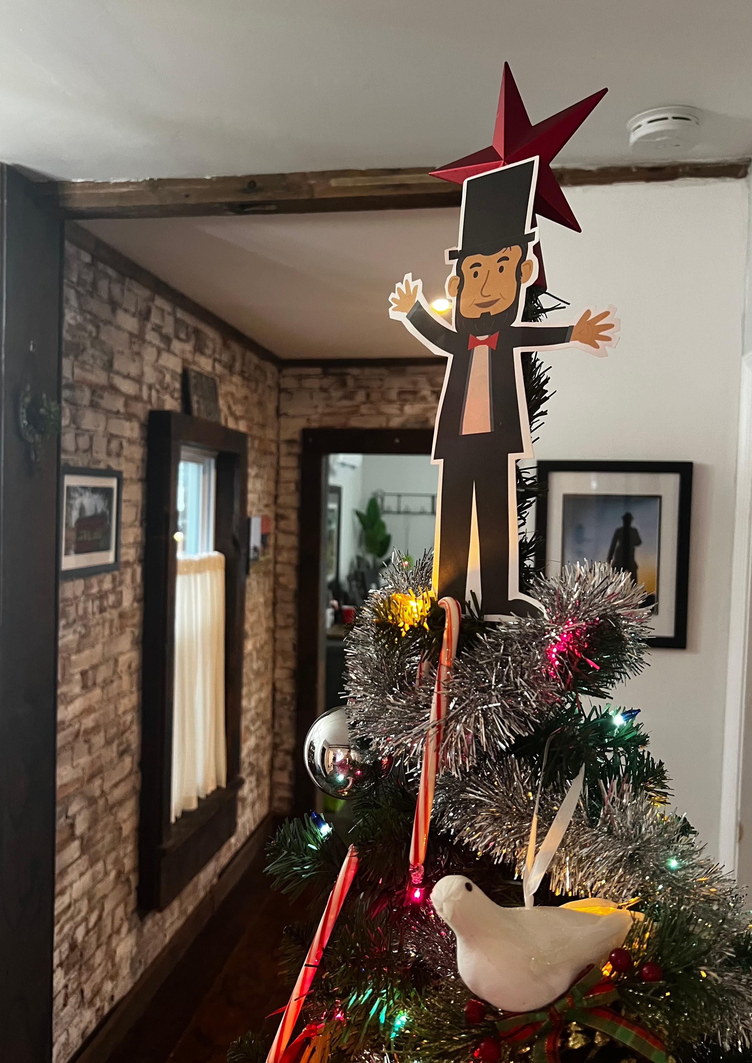 They even had a Christmas tree! We did add Lincoln as a tree topper. 