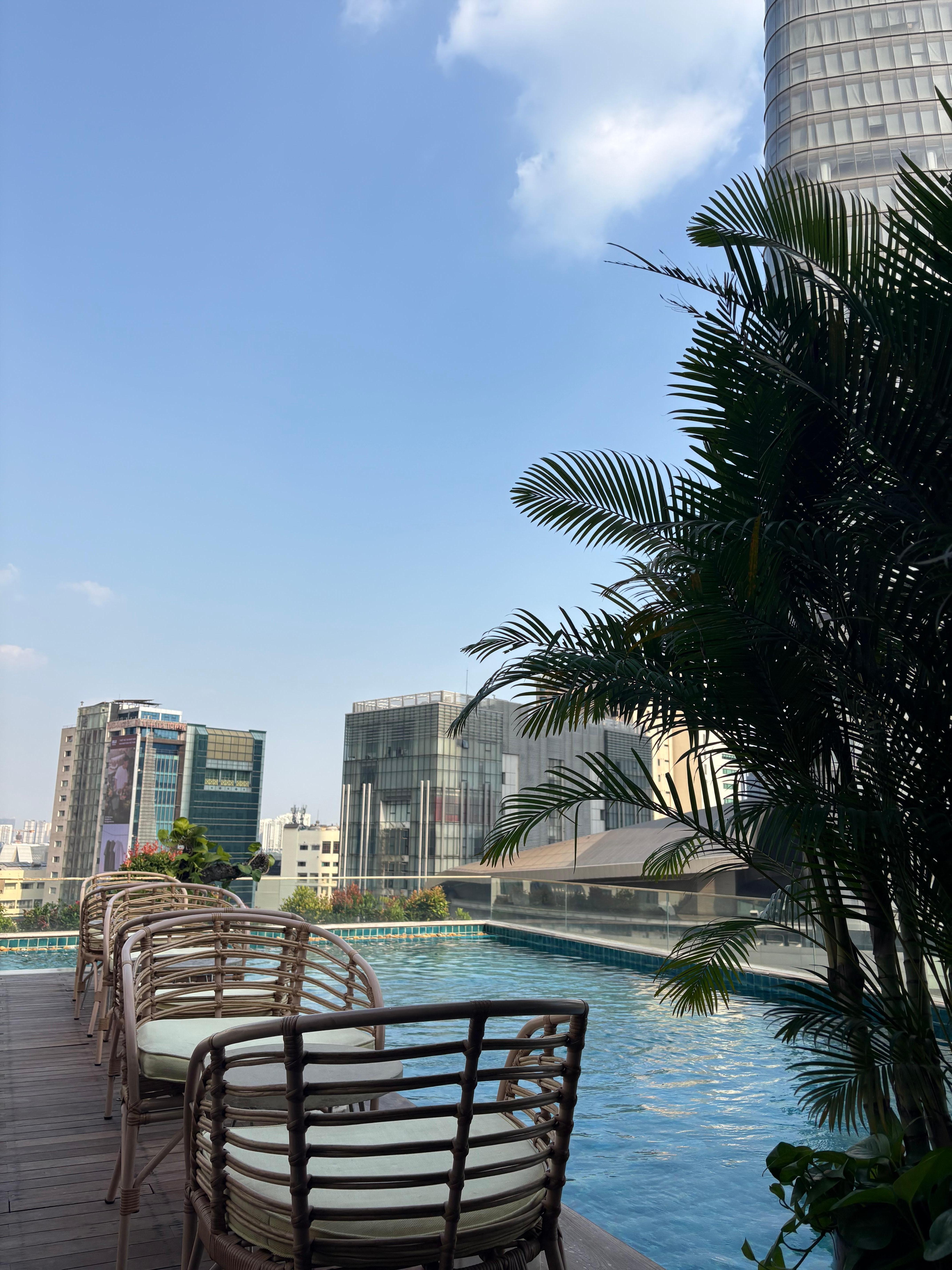 Rooftop med få liggestole