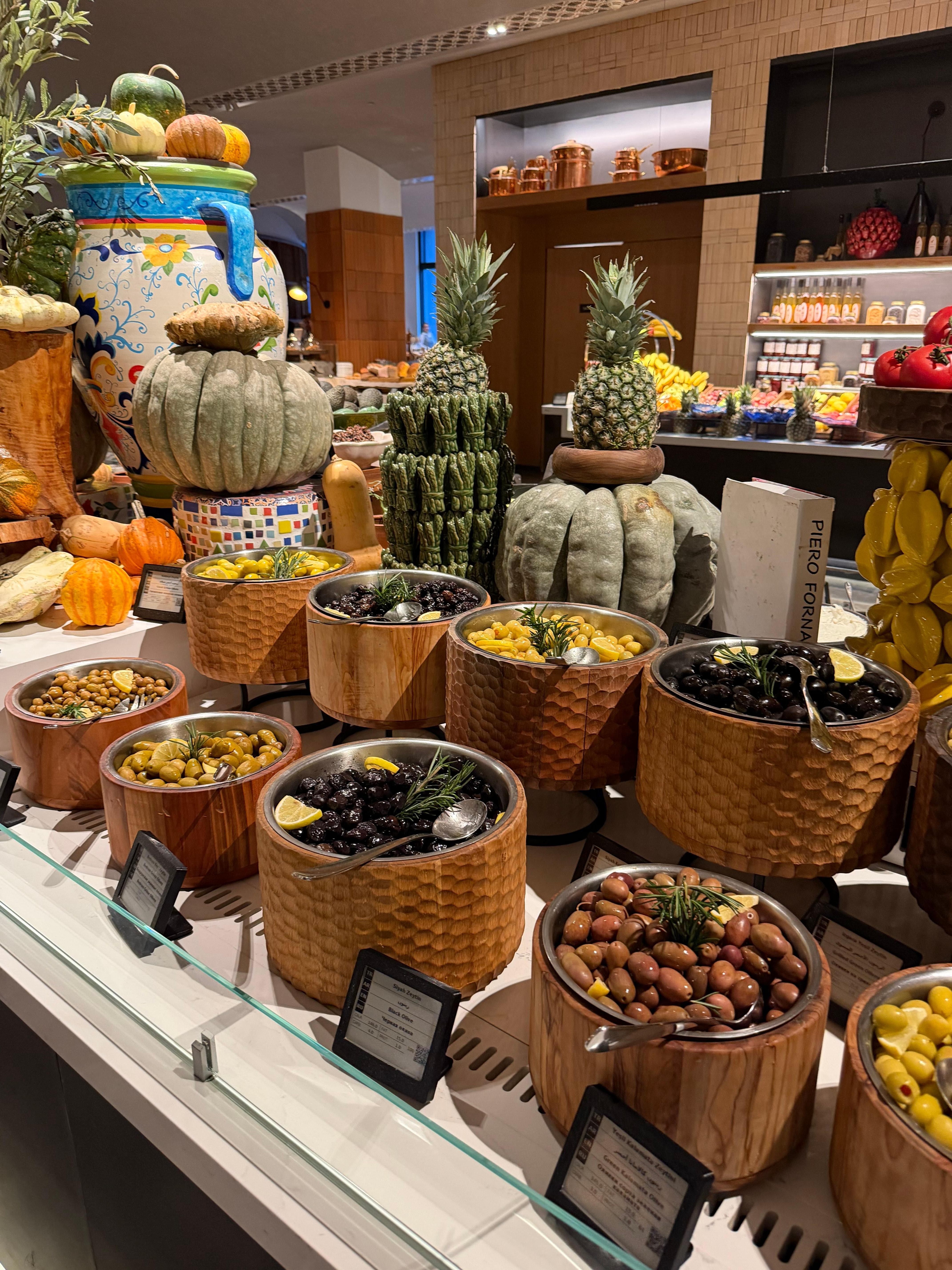 The breakfast buffet 