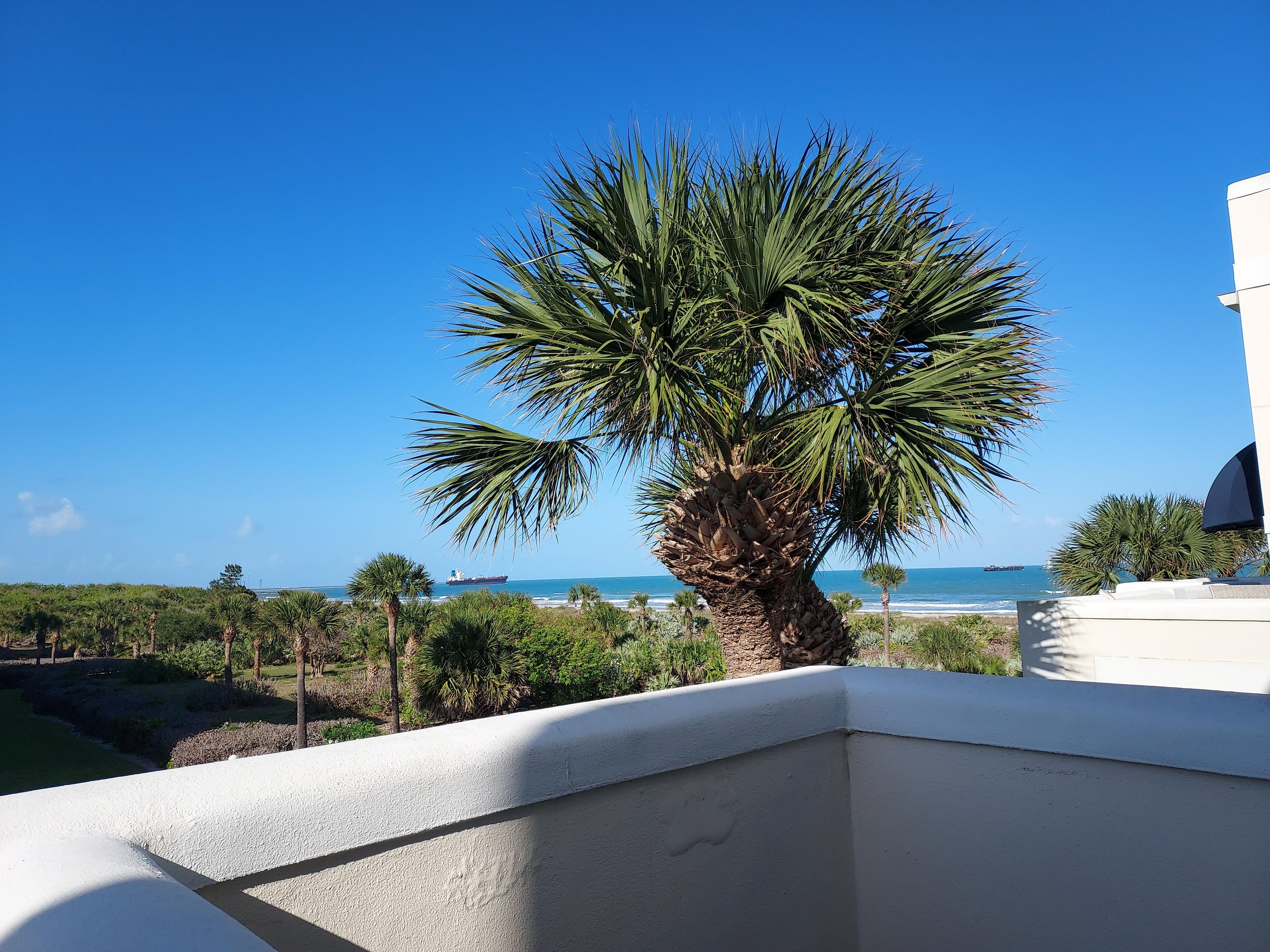 View from the balcony and on the opposite side of the pool so it is quiet.