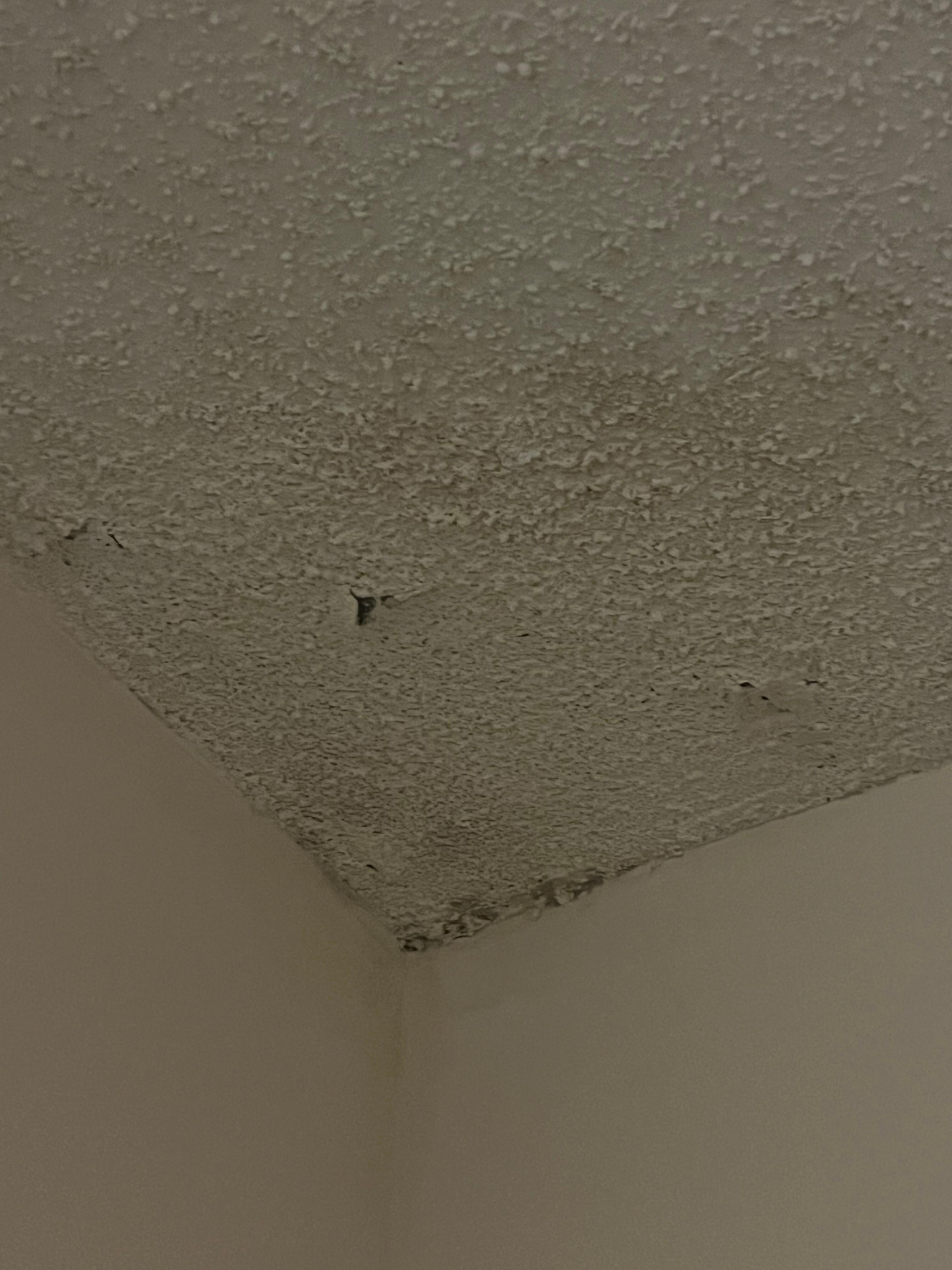 Schimmel op plafond boven het bed