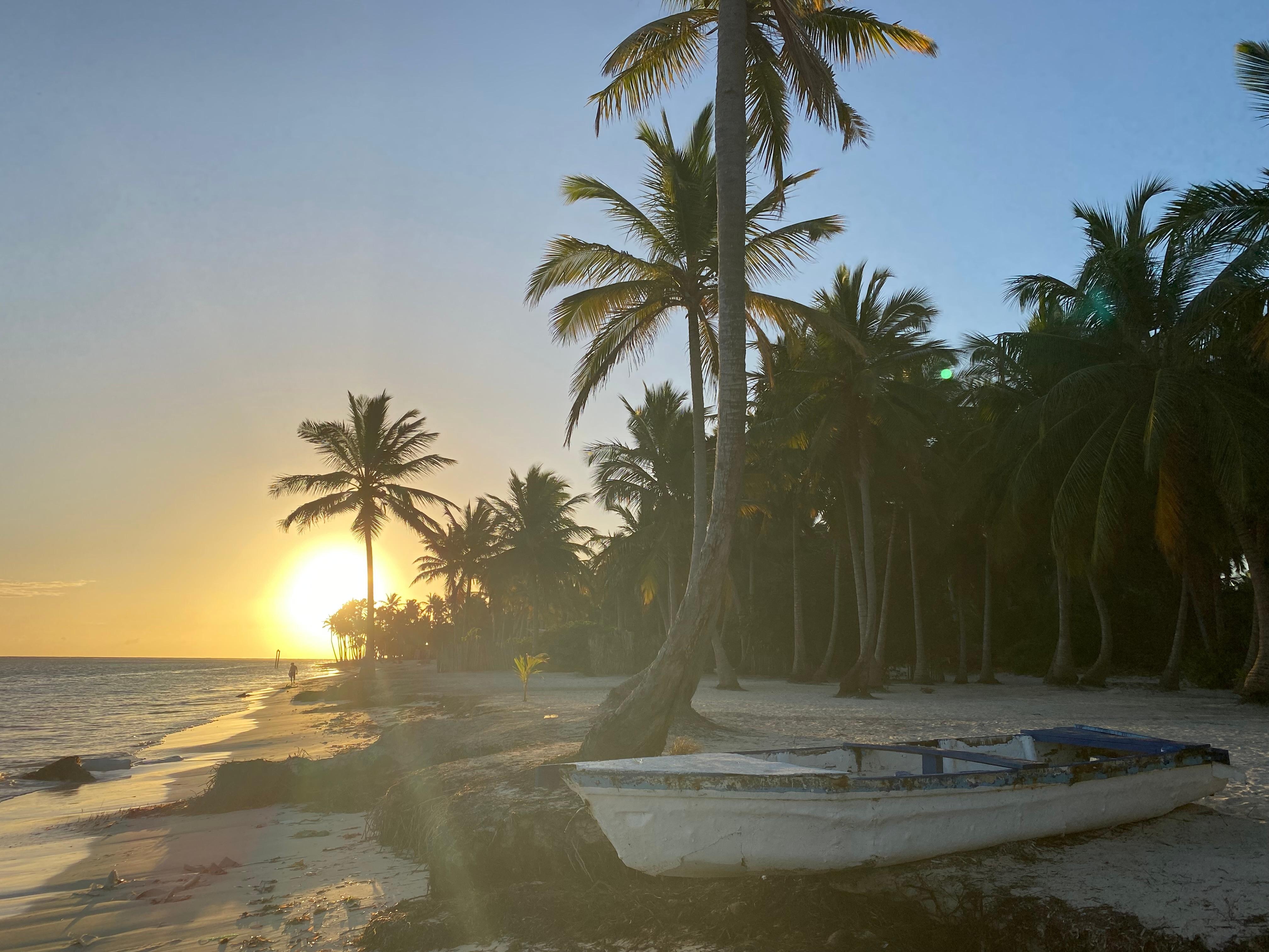 Sunrise walk on beach 