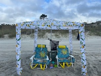 Easy walk to beach with the cart they provided!