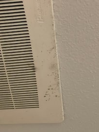 Dirt on the vent in bathroom