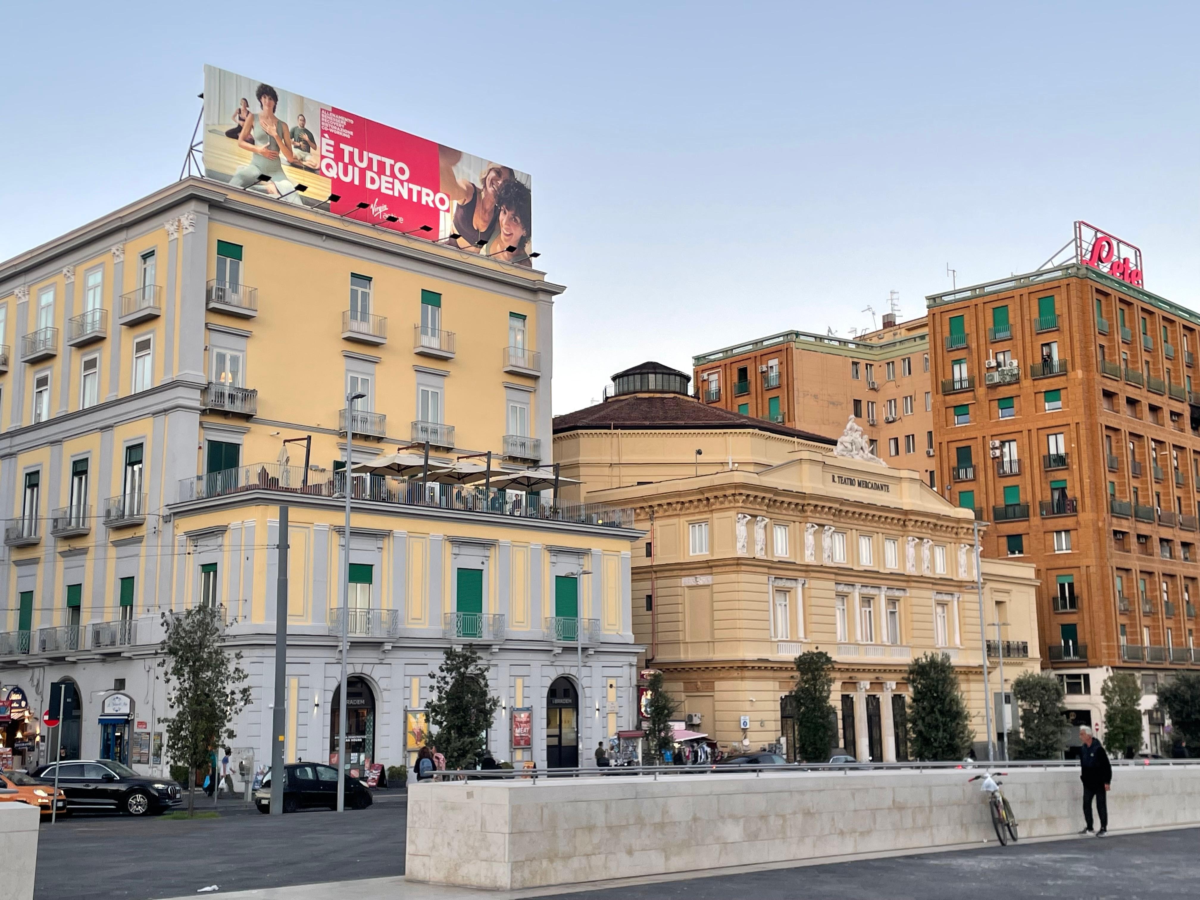 view of the hotel from the plaza