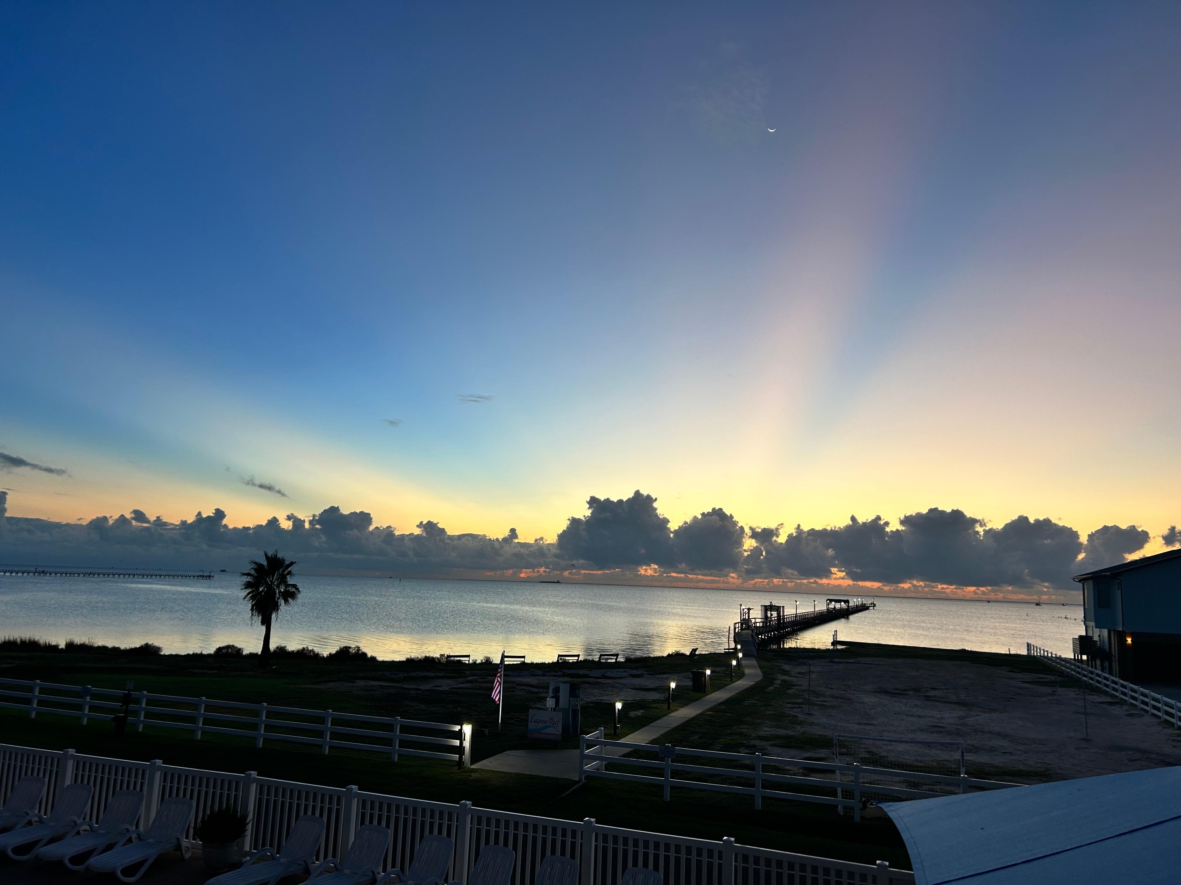 Sunrise view from the balcony.