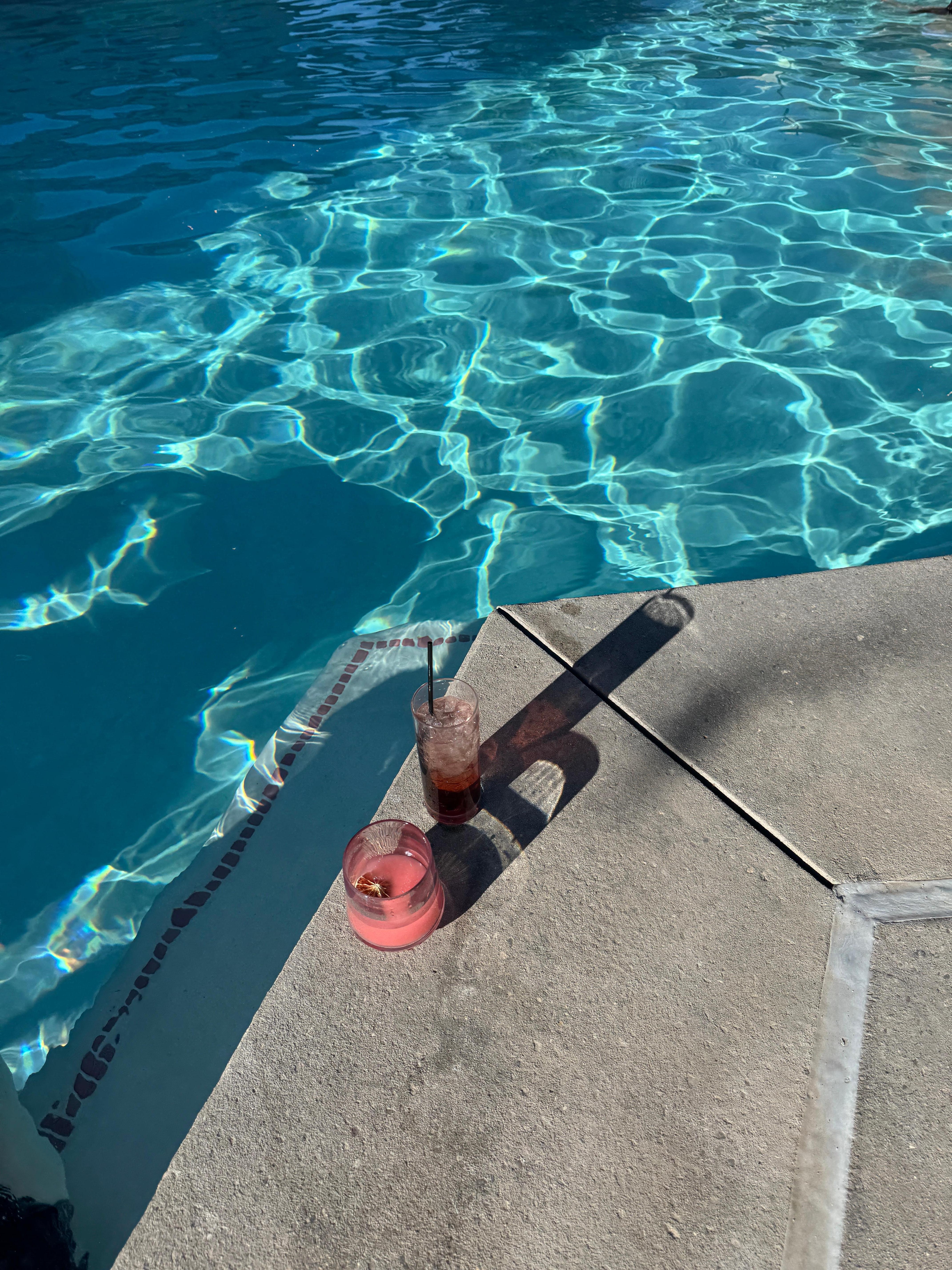 Pool side happy hour drinks