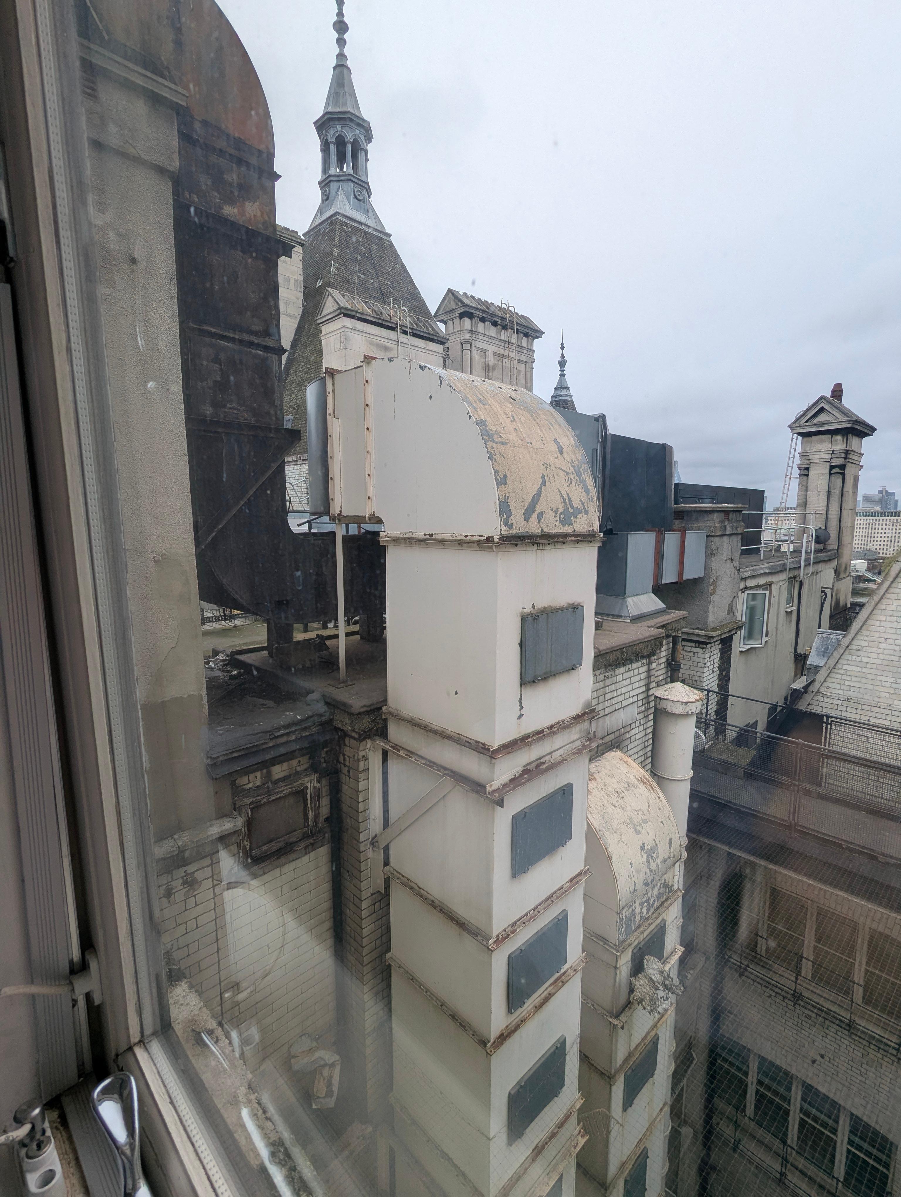 Aircon ducts outside bedroom window were very noisy