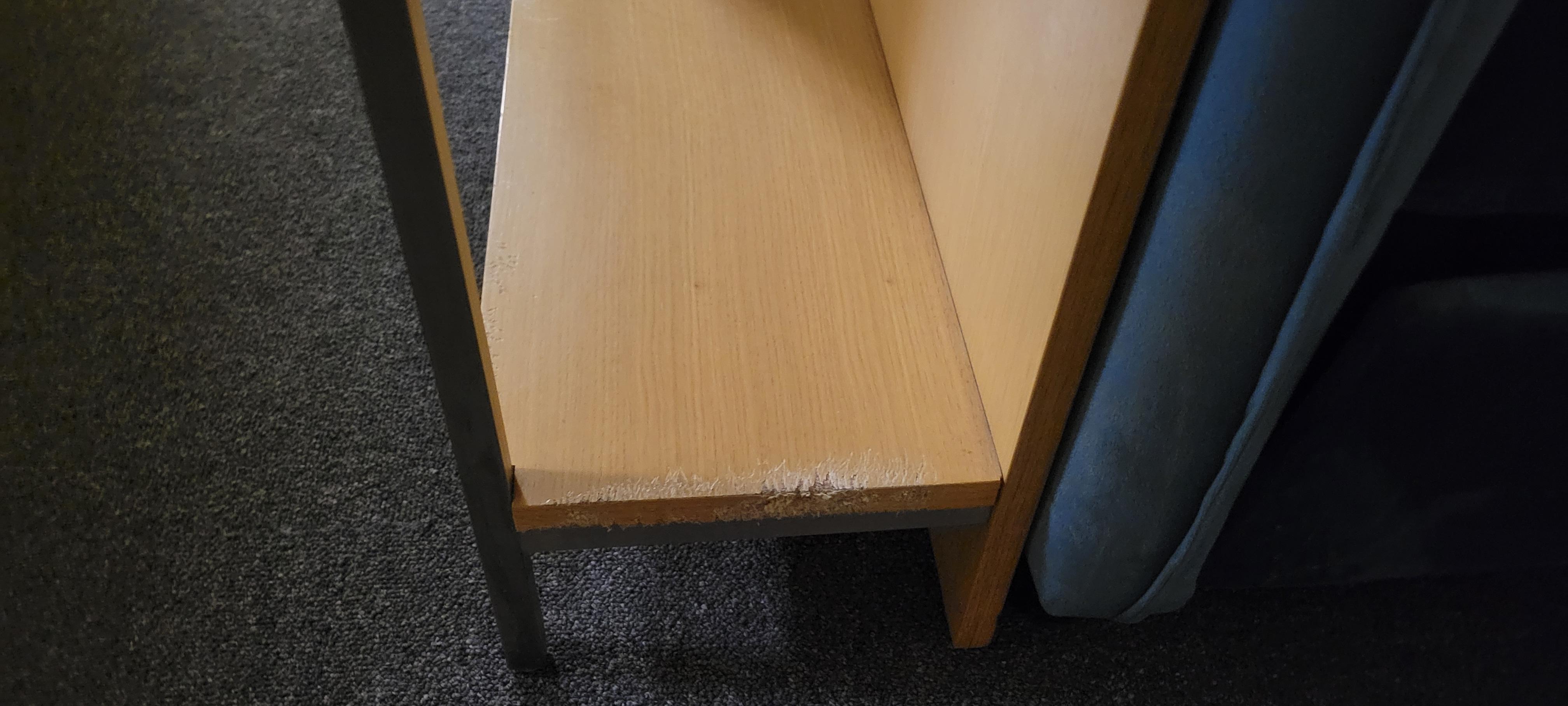 More chewed up furniture.
