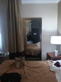 Me taking a picture of myself in the hotel mirror.