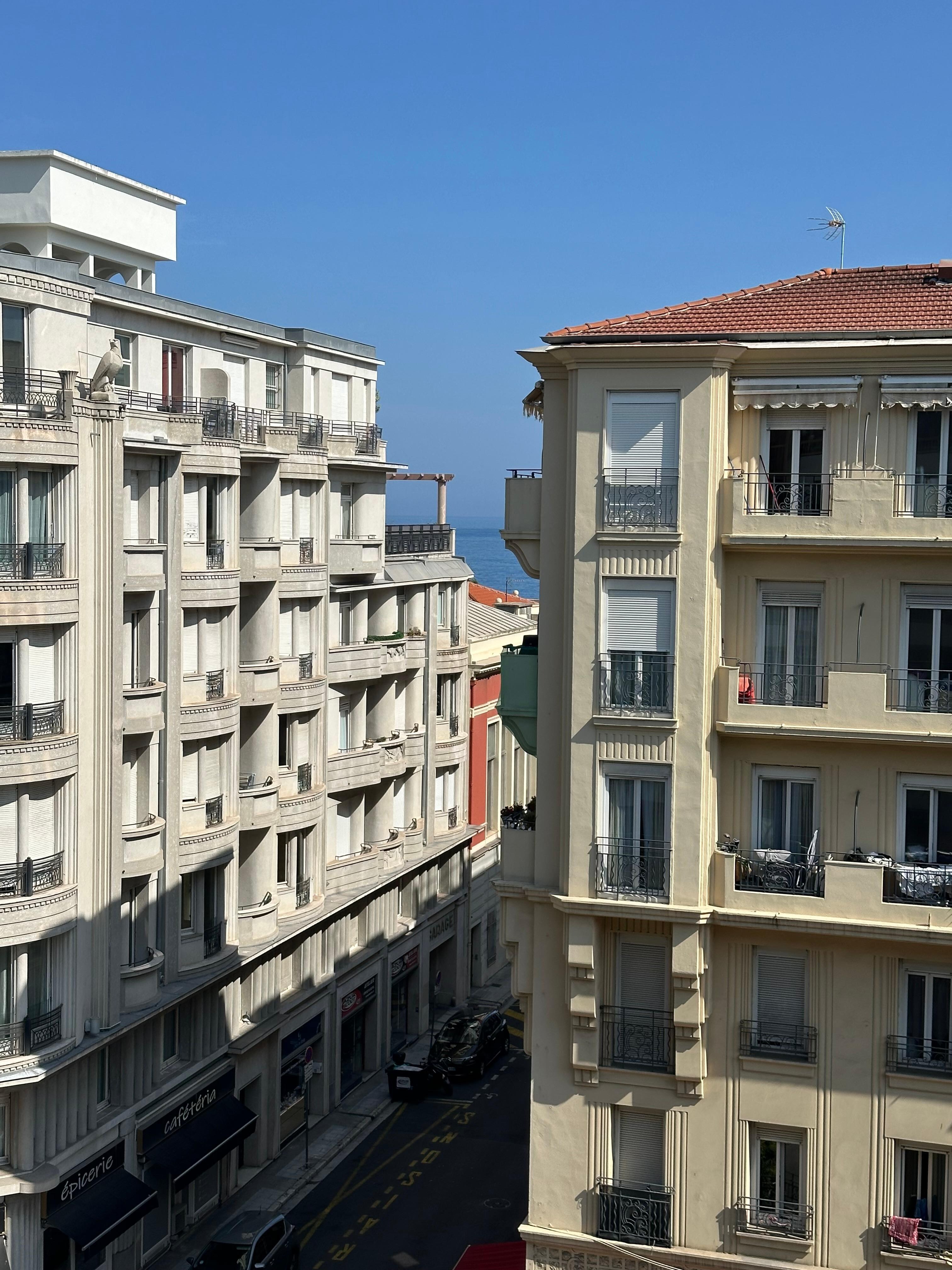 The sea from the balcony-just a short block away from the apartment 