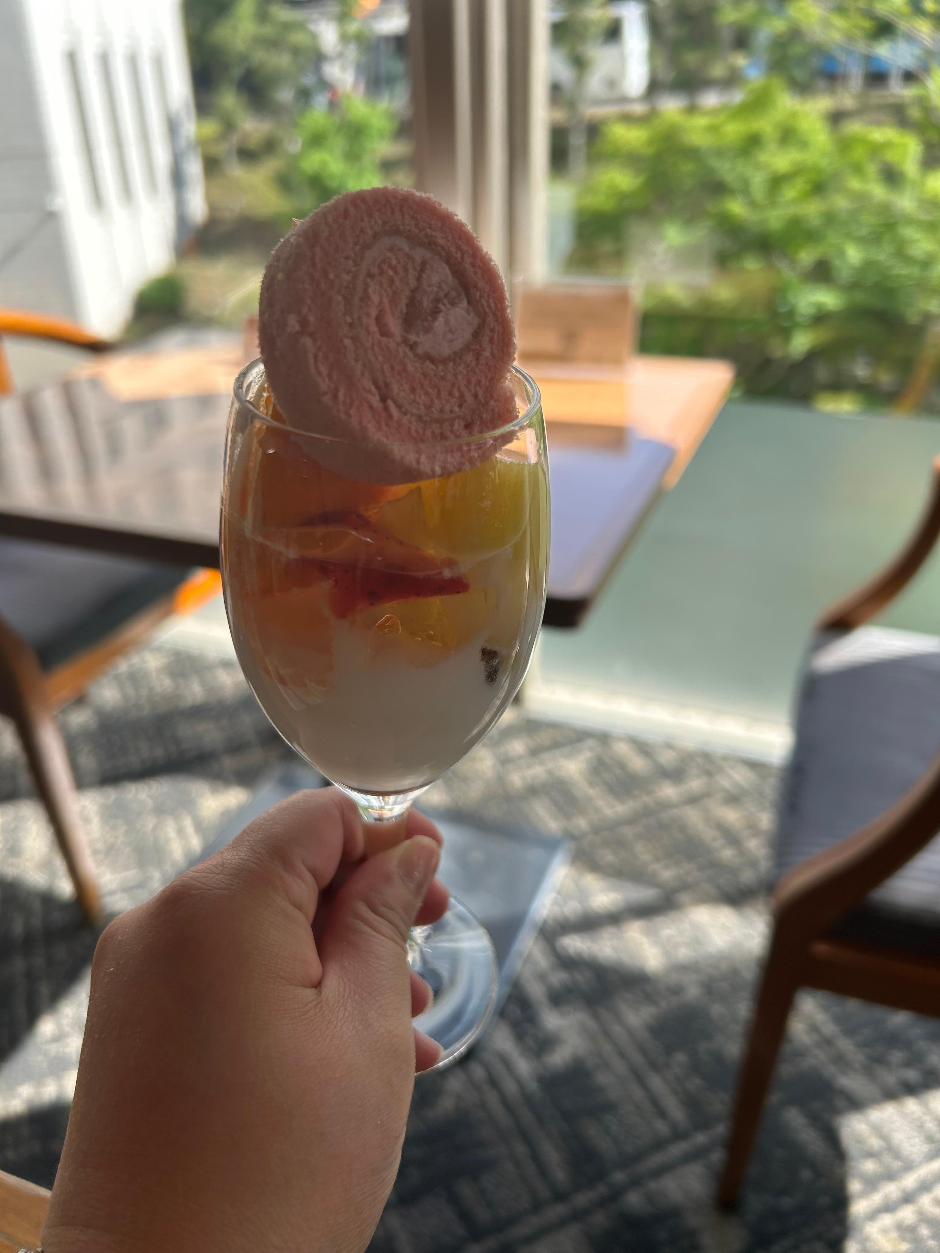 Made myself …after I saw a child do it. Yogurt parfait for dessert 