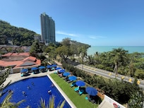 View from treadmill in hotel gym