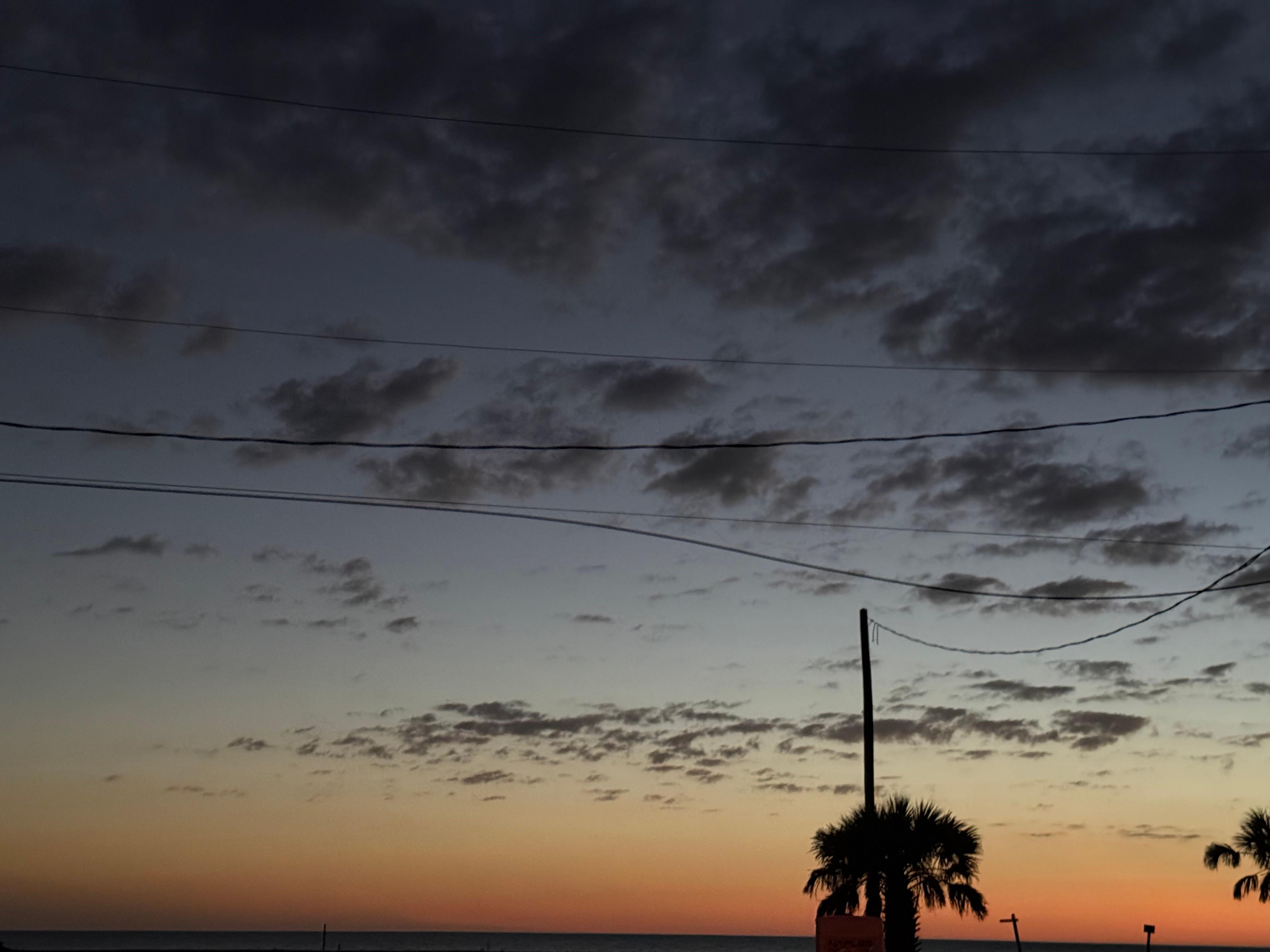 Sunset view from the front.