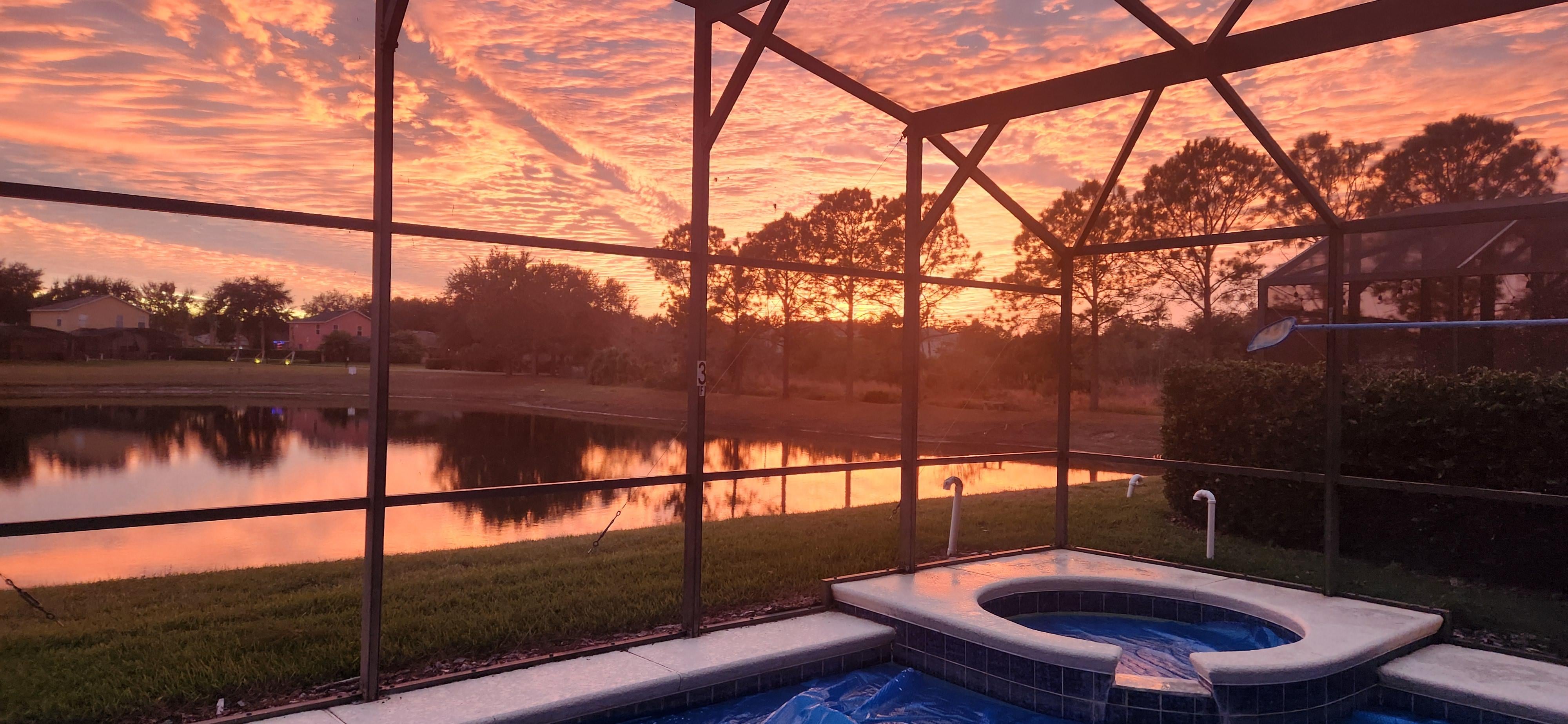 Beautiful sunset from the pool area.