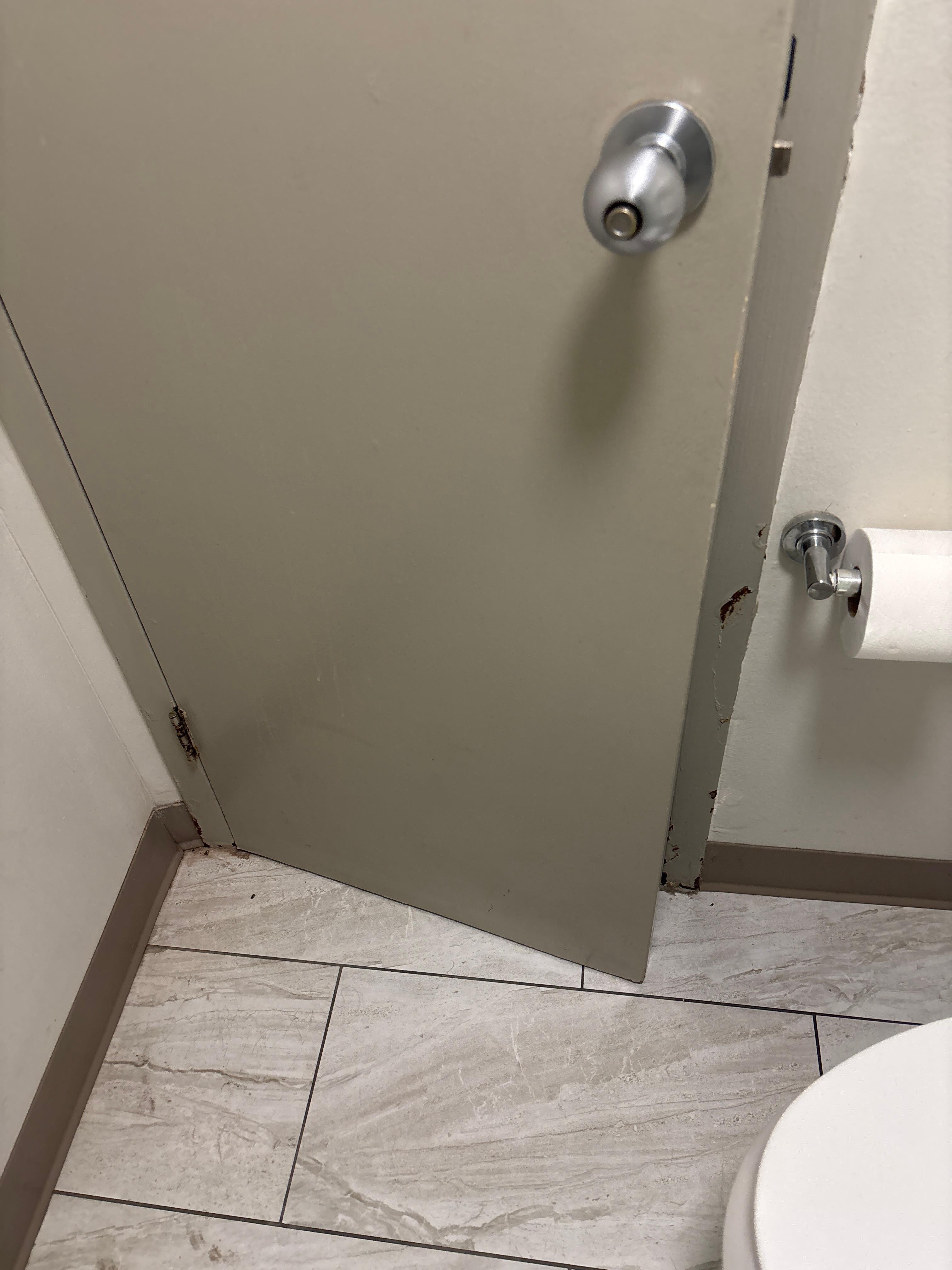 Behind bathroom door