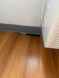 Large hole/gap by hvac unit.