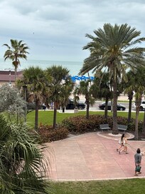 From balcony but picture looks farther away than we eere