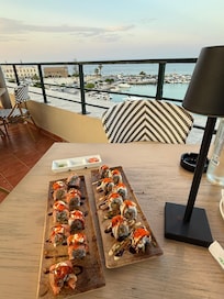 Sushi at the rooftop restaurant