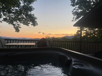 Hot tub and sunset