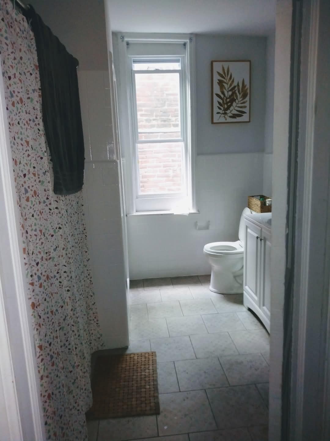 Bathroom was spacious and clean.
