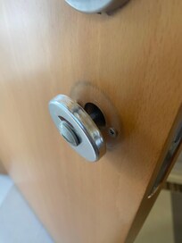 Lock falling off door