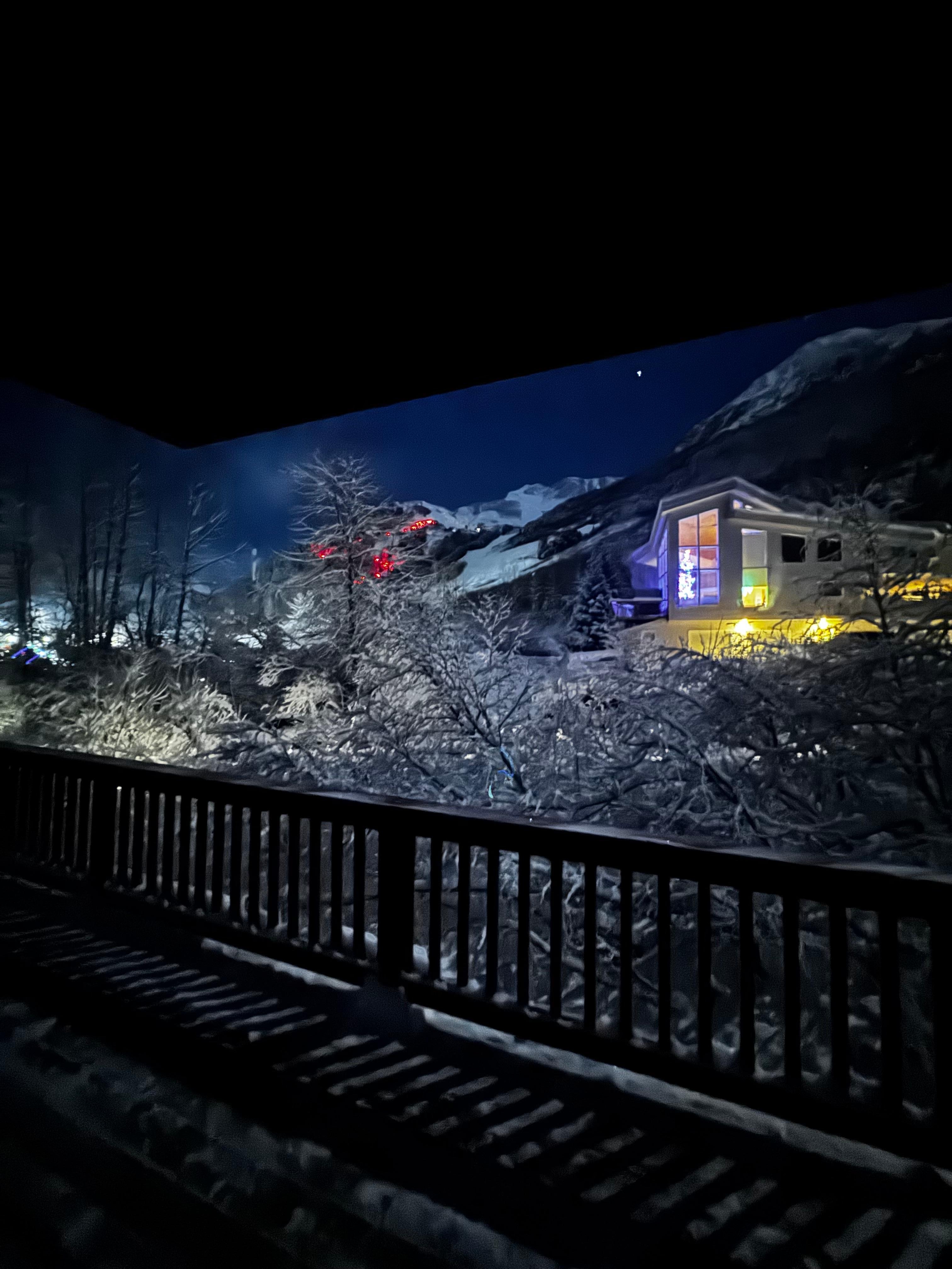 View of the torch parade on New Years from the porch. 