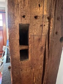 We loved showing the kids the old details that were visible in the home.