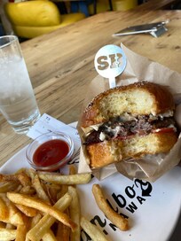 Convenient delicious burgers next door