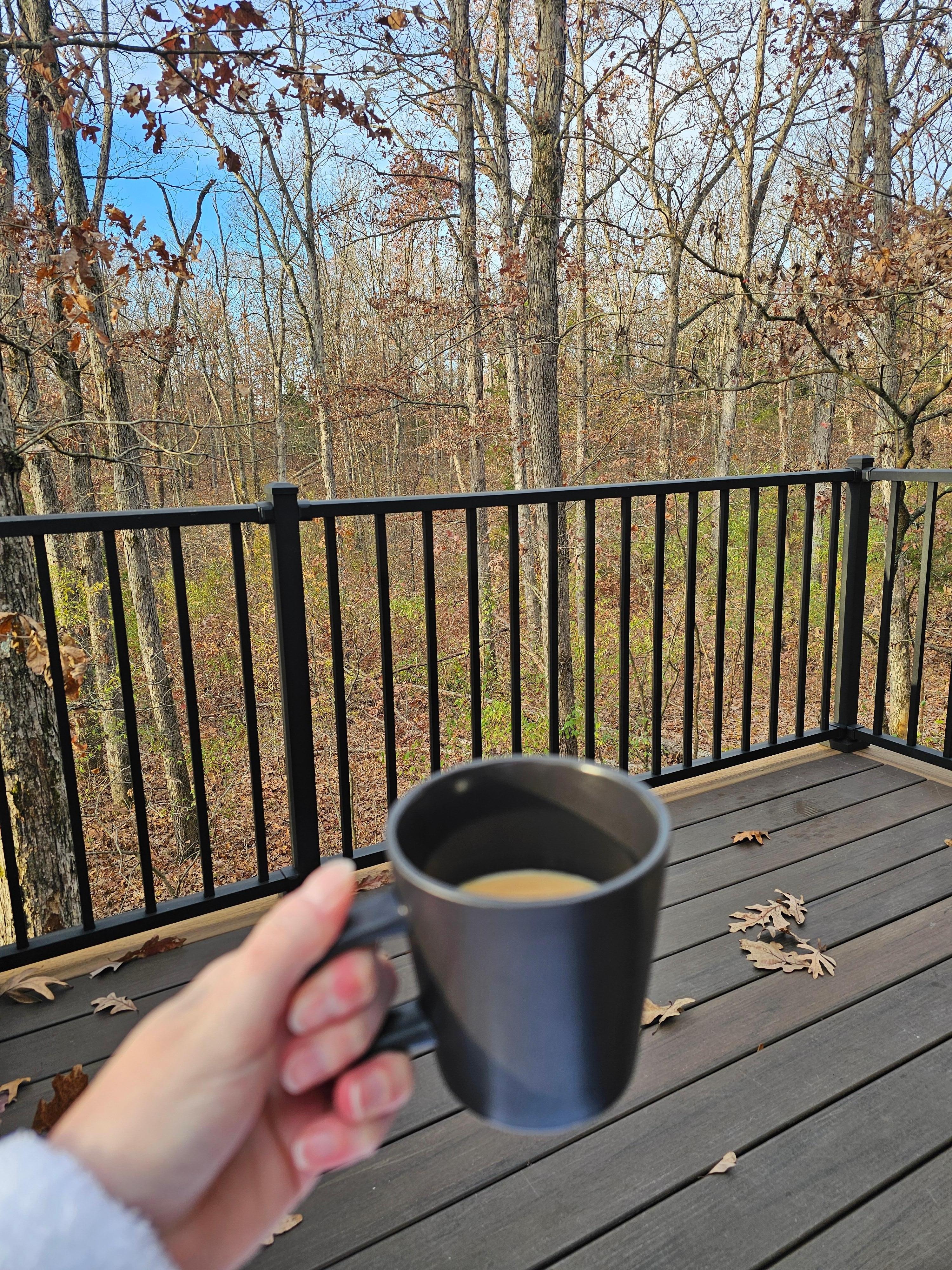 Coffee in the morning on the deck!