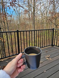 Coffee in the morning on the deck!