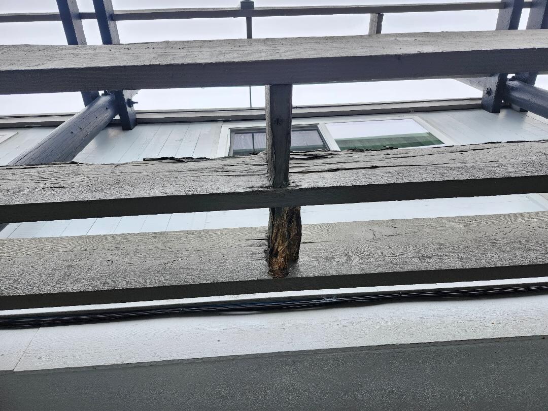Rotting board over entrance to my room