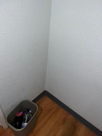 Bathrooom floor foundation coming undone filled with mold