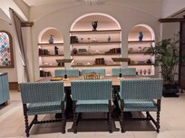 Chess, books, game table in lobby