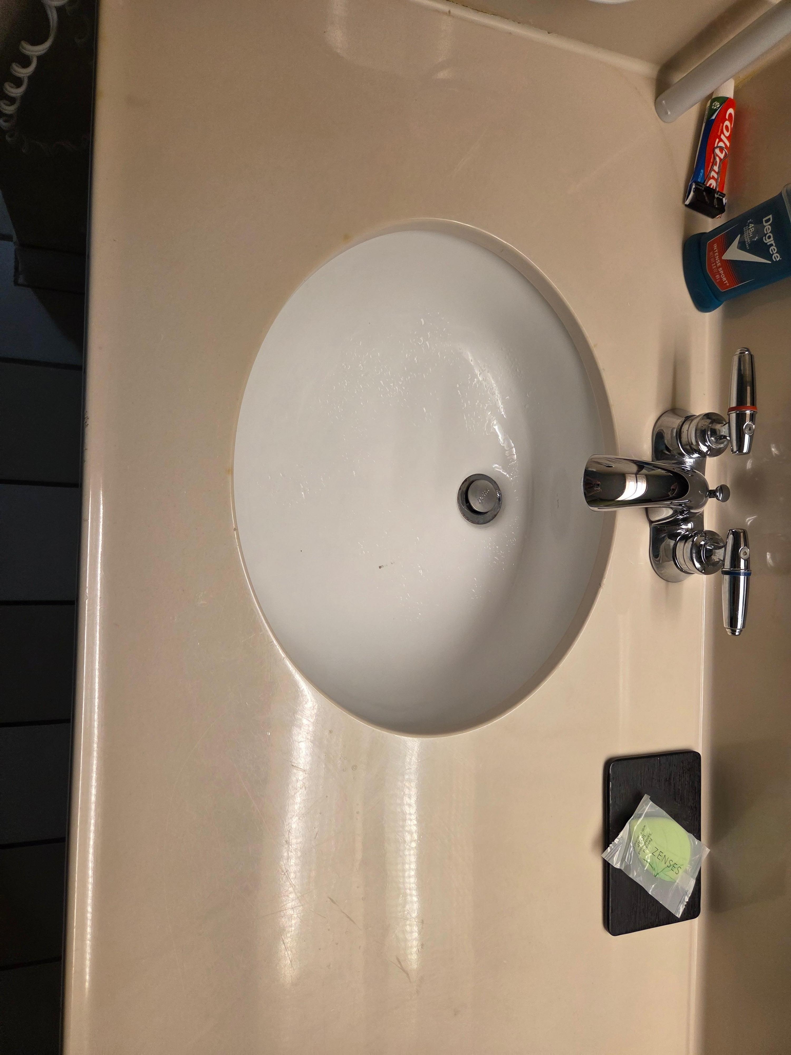 Cigarette burns in bathroom