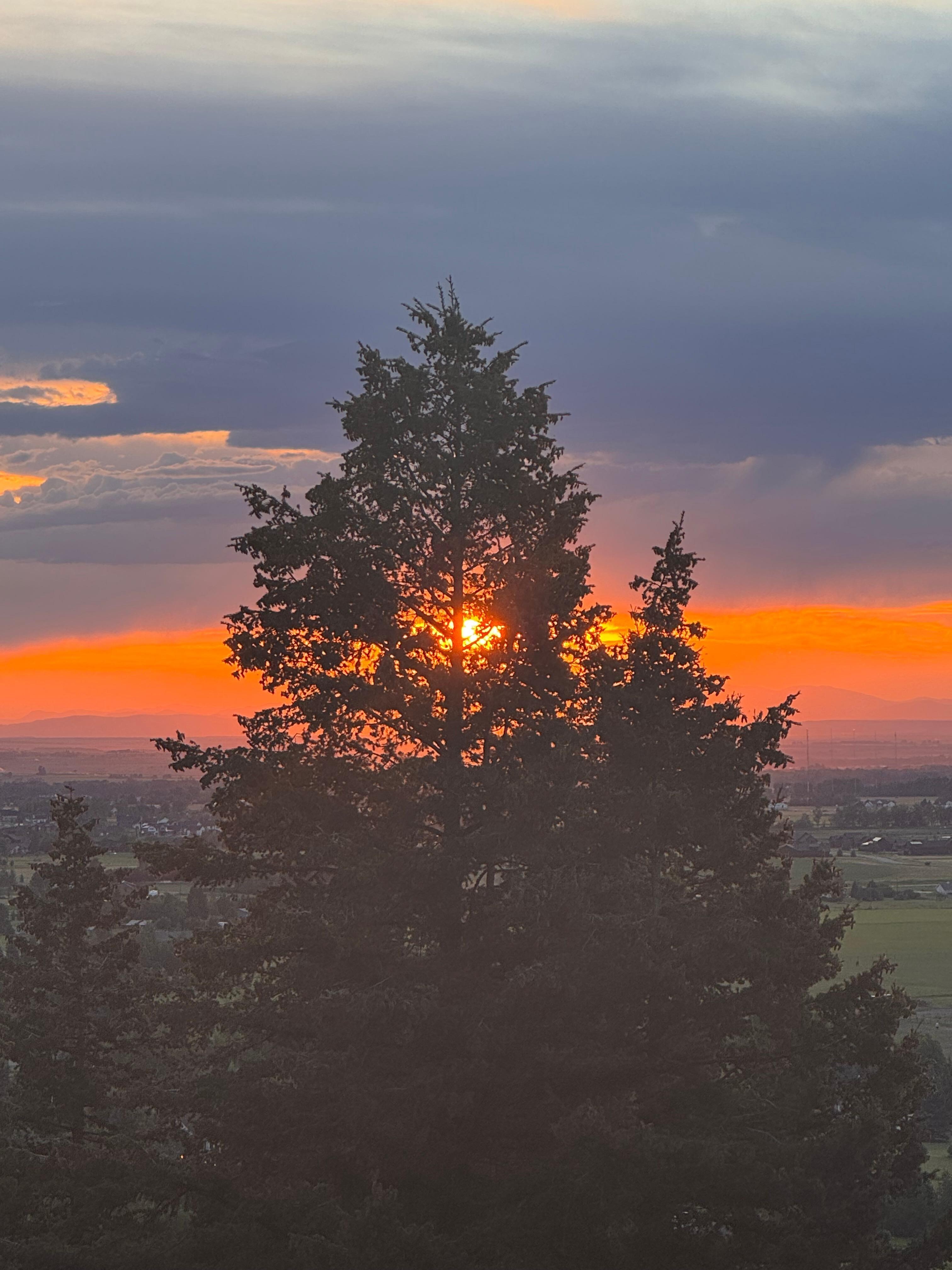 Looking towards the west at sunset 