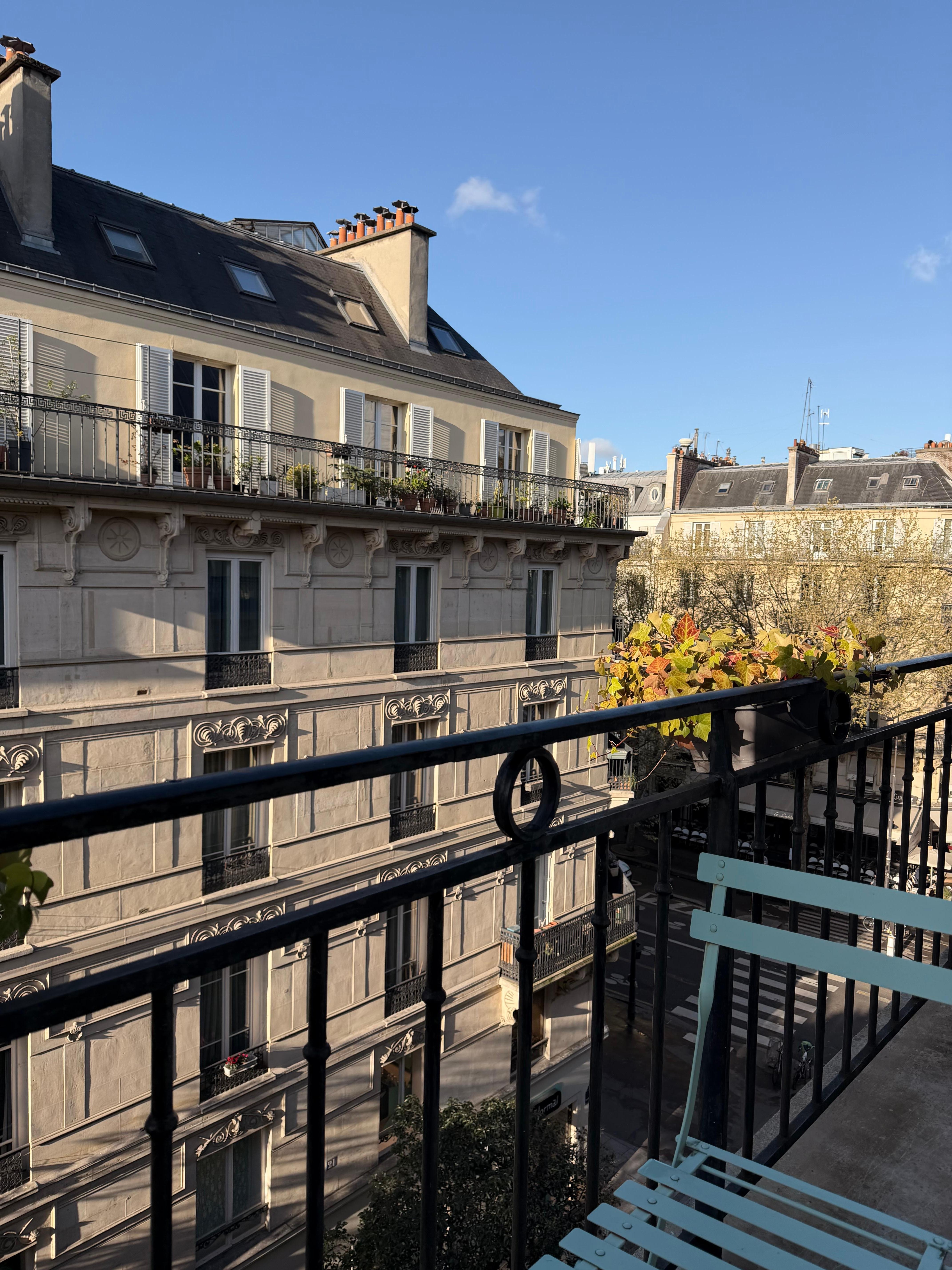 Classic city street view from our balcony. 